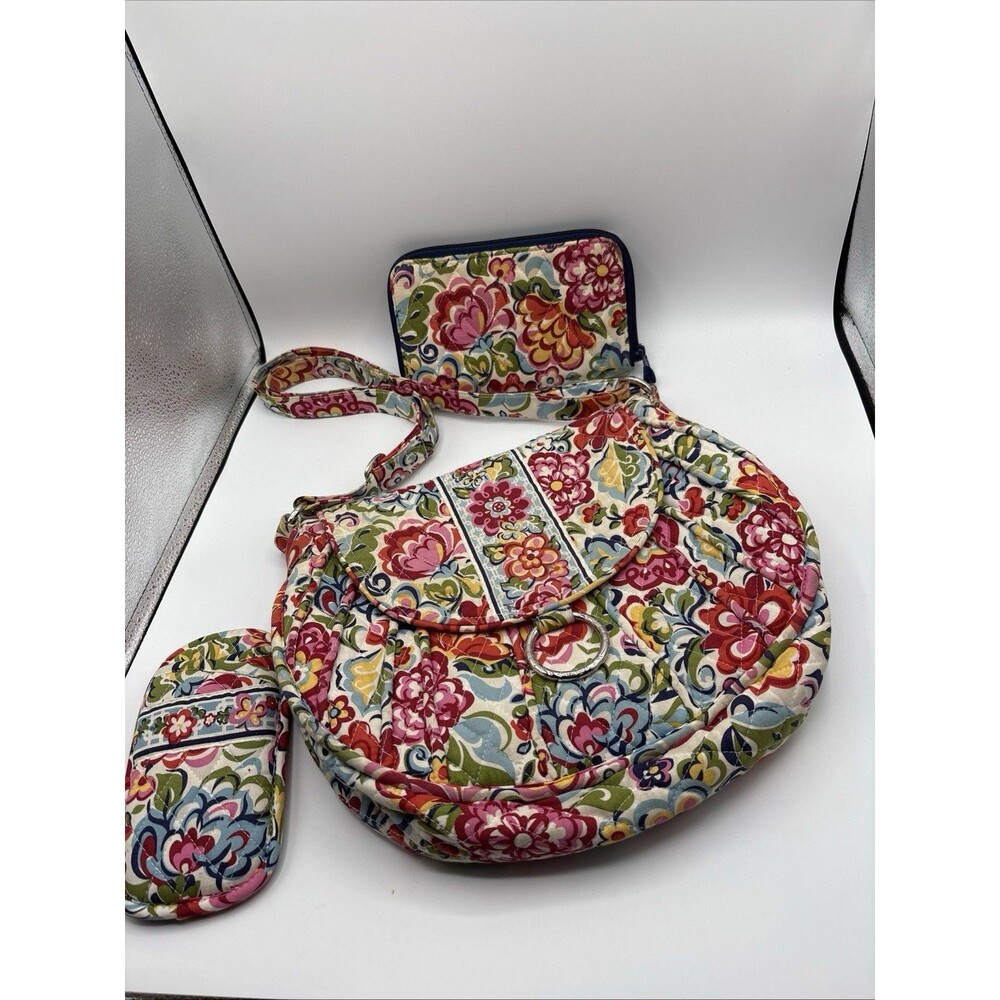 Vera Bradley Saddle Up Crossbody Bag, Wristlet & Glasses Case, Hope Garden
